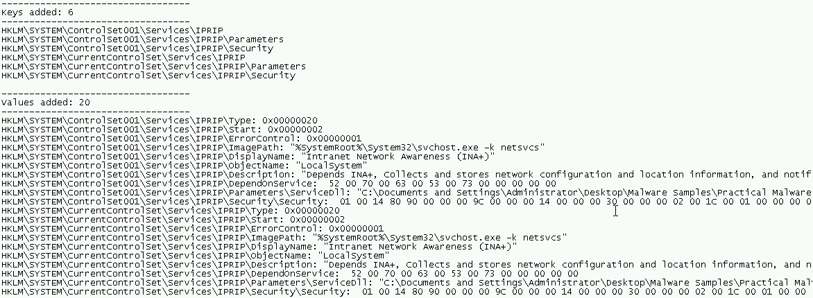 IPRIP keys in registry