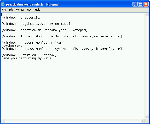 practicalmalwareanalysis.log with some keylogged data