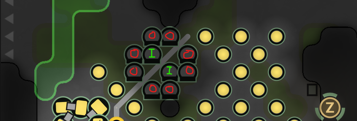 A figure-8 lab layout with center 2 labs marked as inputs